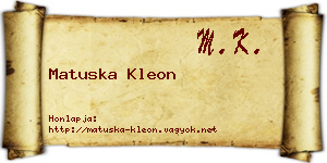 Matuska Kleon névjegykártya